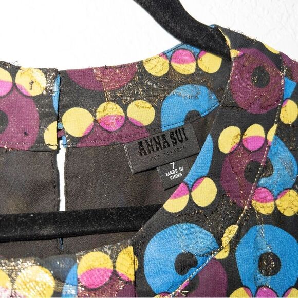 Anna Sui x Target Metallic Circle Mini Party Dress Size 7 - Picture 4 of 8